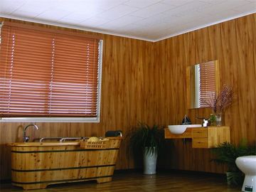 Panel langit-langit kayu dekoratif laminasi, didaur ulang Pvc menutup dinding 250 * 8mm