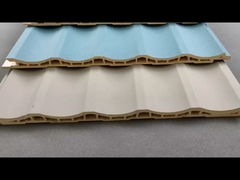 Dekorasi interior Panel dinding abu-abu Wpc Kayu Plastik Komposit Bahan tahan lama