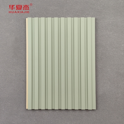 WPC Fluted Wall Panel Green Moisture Proof Panel dinding PVC tahan lama Untuk dekorasi interior