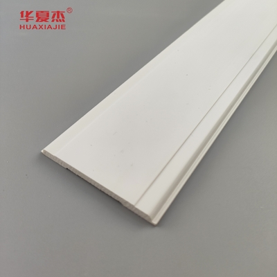 Harga bagus Pvc Mull Strip 2-1/2 Wpc Moulding Putih halus Pvc Mull Moulding Rumah Dekorasi Kantor