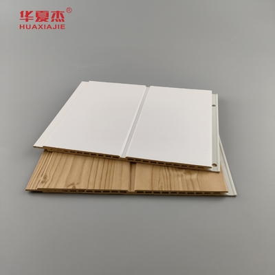 Panel dinding Wpc berlapis Fluted Panel Wpc tahan lama Desain modern Papan Wpc Mudah dipasang