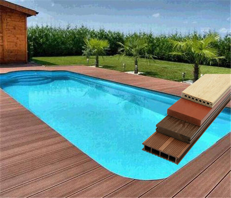 Harga yang bagus 60% PVC Powder dan 30% Serbuk Kayu WPC Lantai Decking Kolam Renang Komposit on line