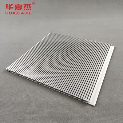 Harga yang bagus Hot Stamping Foil High Gloss PVC Wall Panel Silver Strip Ceiling Panel Desain Modern Indoor On line