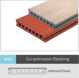 Harga yang bagus Decking Komposit WPC Lingkungan, Lantai Papan Kayu 140mm x 25mm on line