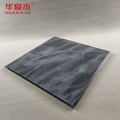 Gloss Marmer Hitam PVC Panel Dinding Dekoratif Pencetakan PVC Panel Dinding Untuk Kantor Atau Hotel
