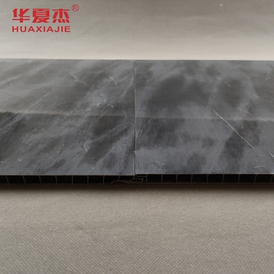 Gloss Marmer Hitam PVC Panel Dinding Dekoratif Pencetakan PVC Panel Dinding Untuk Kantor Atau Hotel