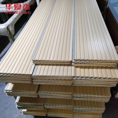 Panel dinding WPC luar Laminasi Panel WPC Dekorasi bangunan hunian