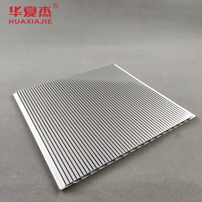 Hot Stamping Foil High Gloss PVC Wall Panel Silver Strip Ceiling Panel Desain Modern Indoor