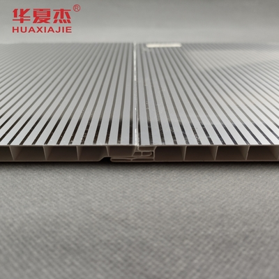 Hot Stamping Foil High Gloss PVC Wall Panel Silver Strip Ceiling Panel Desain Modern Indoor