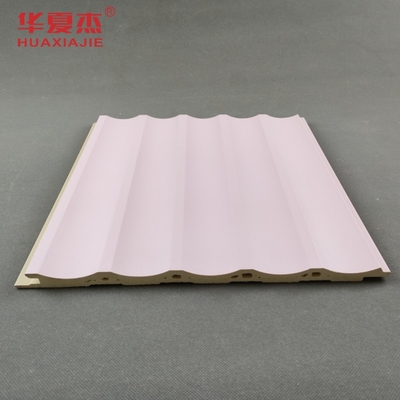 Panel dinding WPC berbentuk U Laminasi Panel Pink Dekorasi interior dan eksterior