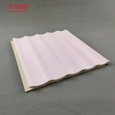 Panel dinding WPC berbentuk U Laminasi Panel Pink Dekorasi interior dan eksterior