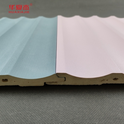 Panel dinding WPC berbentuk U Laminasi Panel Pink Dekorasi interior dan eksterior