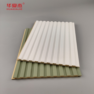 Grosir panel dinding wpc berlapis hijau dan putih panel pvc dan papan wpc dekorasi interior