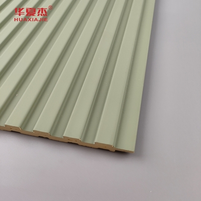 Grosir panel dinding wpc berlapis hijau dan putih panel pvc dan papan wpc dekorasi interior