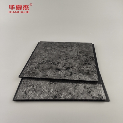 Panel Hitam Berkilau Tinggi Dengan Pola Sliver Halo Panel Pvc Dinding Desain Mewah Panel Pvc Untuk Dekorasi Rumah
