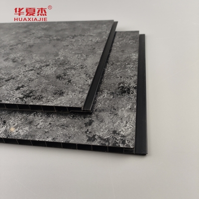 Panel Hitam Berkilau Tinggi Dengan Pola Sliver Halo Panel Pvc Dinding Desain Mewah Panel Pvc Untuk Dekorasi Rumah