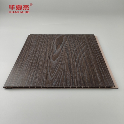Grosir Dark Wood Grain Pvc Wall Panel Kelembaban Proof Pvc Ceiling Panel Dekorasi Kantor