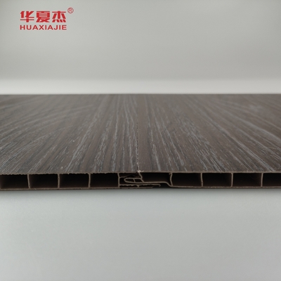 Grosir Dark Wood Grain Pvc Wall Panel Kelembaban Proof Pvc Ceiling Panel Dekorasi Kantor