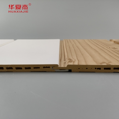 Panel dinding Wpc berlapis Fluted Panel Wpc tahan lama Desain modern Papan Wpc Mudah dipasang