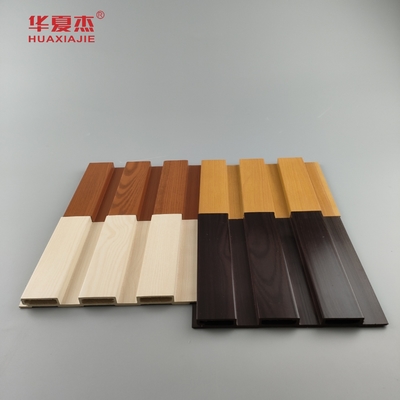 Warna-warni Wpc Fluted Wall Panel Panel Waterproof Printing Wpc Panel Untuk Dekorasi Perumahan