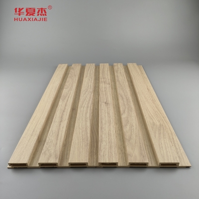 Anti goresan Alam Kayu Wpc Panel Dinding Dekorasi Luar Laminasi Wpc Panel Fluted Board