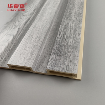 Grosir Desain Kayu Abu-abu Panel Wpc Fluted Dekorasi Dinding Untuk Rumah Panel Dinding Wpc Mewah