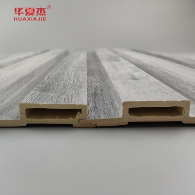Grosir Desain Kayu Abu-abu Panel Wpc Fluted Dekorasi Dinding Untuk Rumah Panel Dinding Wpc Mewah