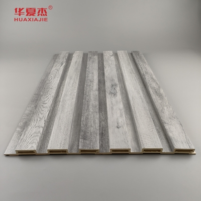Grosir Desain Kayu Abu-abu Panel Wpc Fluted Dekorasi Dinding Untuk Rumah Panel Dinding Wpc Mewah