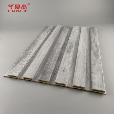 Grosir Desain Kayu Abu-abu Panel Wpc Fluted Dekorasi Dinding Untuk Rumah Panel Dinding Wpc Mewah
