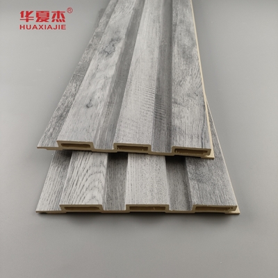 Grosir Desain Kayu Abu-abu Panel Wpc Fluted Dekorasi Dinding Untuk Rumah Panel Dinding Wpc Mewah