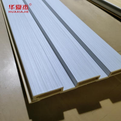 Desain Kesederhanaan Modern Wpc Fluted Wall Panel Laminated Wpc Wall Panel Untuk Dekorasi Luar dan Dalam Ruang