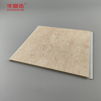 Biaya pabrik harga hot stamping pvc panel dinding wpc pvc panel langit-langit desain bambu untuk dekorasi interior