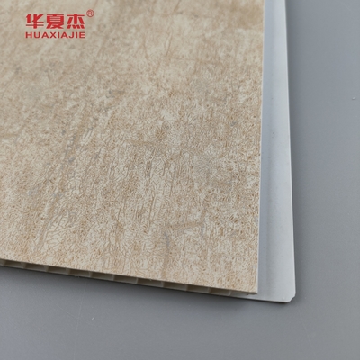 Biaya pabrik harga hot stamping pvc panel dinding wpc pvc panel langit-langit desain bambu untuk dekorasi interior
