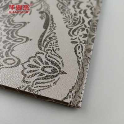 Desain Mewah Pvc Panel Dinding Laminasi 60% Kandungan PVC Anti Goresan Pvc Panel Dekorasi Untuk Dinding