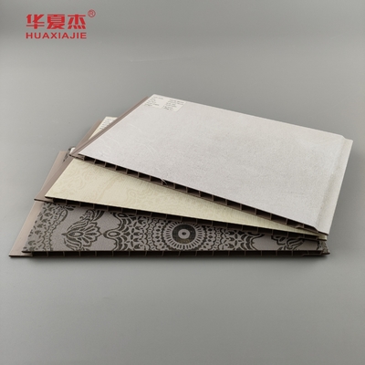 Desain Mewah Pvc Panel Dinding Laminasi 60% Kandungan PVC Anti Goresan Pvc Panel Dekorasi Untuk Dinding
