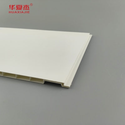 Panel langit-langit pvc desain modern panel dinding 12 'warna putih lembaran pvc dekorasi bangunan dalam ruangan