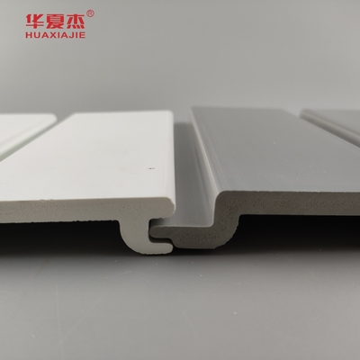 Grosir panel dinding pvc slate panel garasi putih dan abu-abu dekorasi dinding tahan air di luar