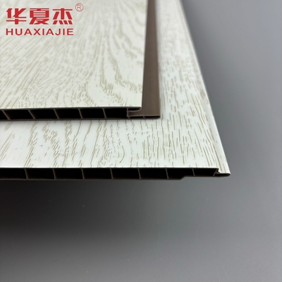 Paling laris laminasi putih pvc panel dinding simulasi kayu biji pvc panel dekorasi langit-langit untuk apartemen