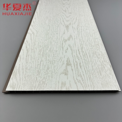 Paling laris laminasi putih pvc panel dinding simulasi kayu biji pvc panel dekorasi langit-langit untuk apartemen