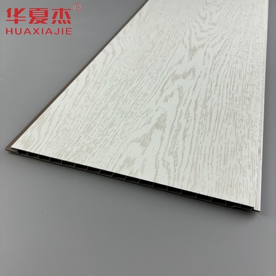 Paling laris laminasi putih pvc panel dinding simulasi kayu biji pvc panel dekorasi langit-langit untuk apartemen