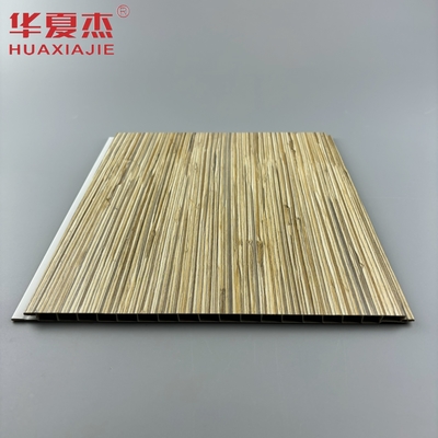 Desain Modern Kayu Biji Pvc Panel Dinding Laminasi Permukaan Panel Langit-langit Dekorasi Untuk Rumah Interior Dan Eksterior