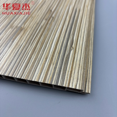 Desain Modern Kayu Biji Pvc Panel Dinding Laminasi Permukaan Panel Langit-langit Dekorasi Untuk Rumah Interior Dan Eksterior