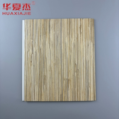 Desain Modern Kayu Biji Pvc Panel Dinding Laminasi Permukaan Panel Langit-langit Dekorasi Untuk Rumah Interior Dan Eksterior