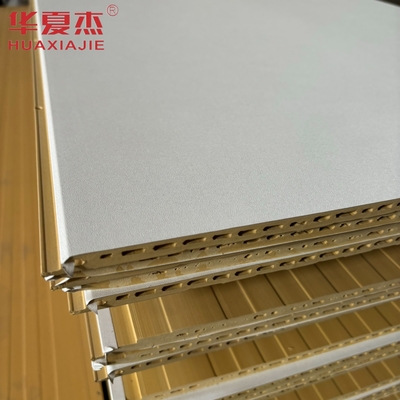 Panel dinding wpc putih berkualitas tinggi 600x9mm papan wpc berlapis bahan dekorasi tahan air