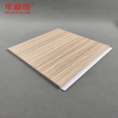 Panel dinding Pvc berlapis desain modern 250x5mm Panel butiran kayu Pvc untuk dekorasi ruang tamu
