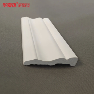 Fire Retardant Putih Pvc Trim Board Surface Kayu Biji Ujung Tahan Kelembaban Gratis pemeliharaan