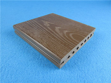 Harga yang bagus Ubin plastik komposit kayu disikat / Decking eksterior lantai 140 * 25mm on line
