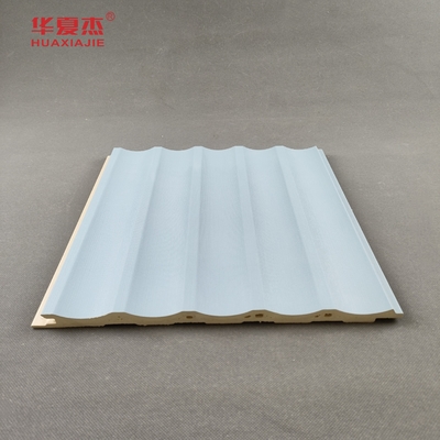 Panel berbentuk U berongga Panel dinding WPC Dekorasi papan biru