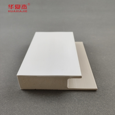Harga yang bagus White Cape Wpc Door Frame Flat Casing J-channel Permukaan halus Wpc Moulding on line