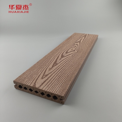 Harga yang bagus Anti UV Decking Tile Kayu Grain Wpc Outdoor Decking Floor Co-extruded Hollow Deck on line